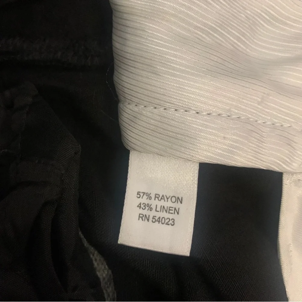 Banana Republic Black Linen Pants Size 0 Mid High Rise Summer Spring Lagenlook